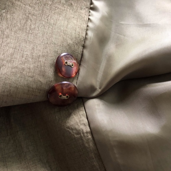 Vintage neutral taupe full length trench coat L - Picture 13 of 14